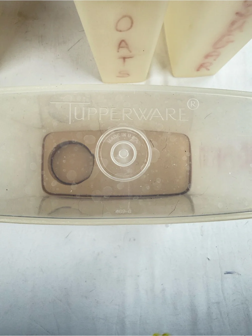 Tupperware Set of 6 Translucent Canister Set with Tan Lids